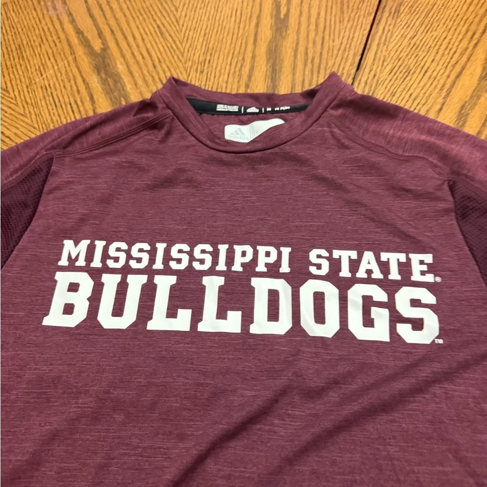 Adidas Mississippi State Bulldogs Maroon Athletic Tee - Picture 3 of 9